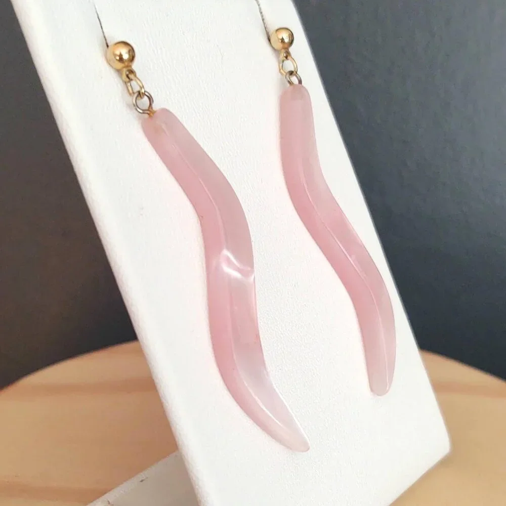 Pink opalescent abstract earrings